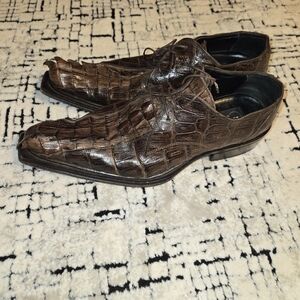 Mauri Men's Hornback Crocodile Tail Lace-Up Shoes  handmade in Italy Size 9. 5